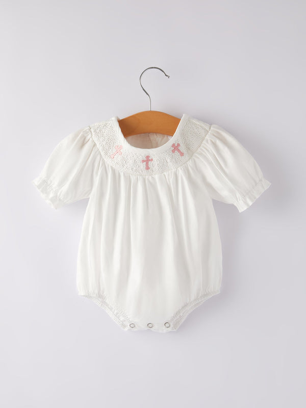 white-smocked-church-christ-bishop-christening-girls-romper Rylee Faith Designs - Sophia's StyleRomper-1