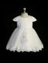 Elegant White Lace Christening Baby Gown Embroidered Baptism Outfit 0-24M