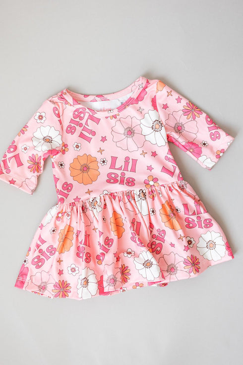 lil-sis-floral-3-4-twirl-bodysuit Mila & Rose - Sophia's StyleTwirl Bodysuit-1