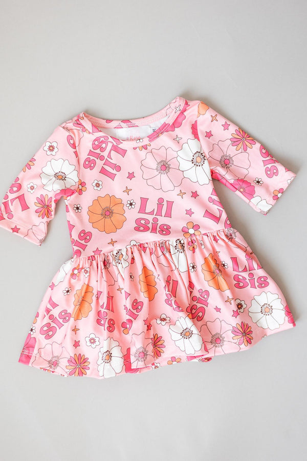 lil-sis-floral-3-4-twirl-bodysuit Mila & Rose - Sophia's StyleTwirl Bodysuit-1