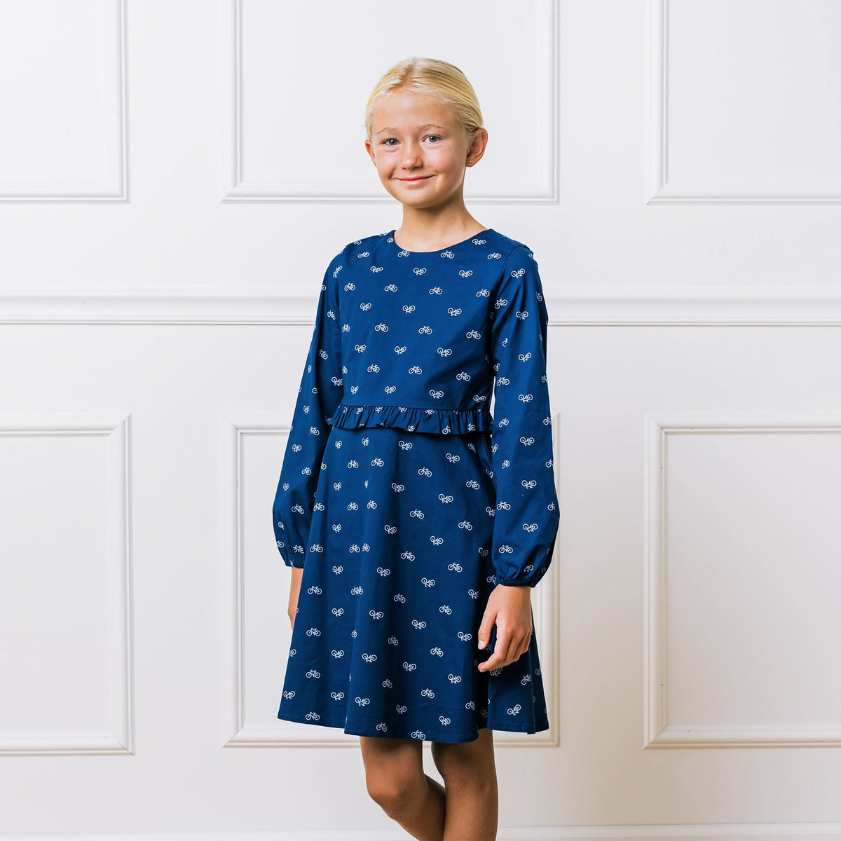 Organic Adeline Ruffle Collar Sweater Knit Baby Dress