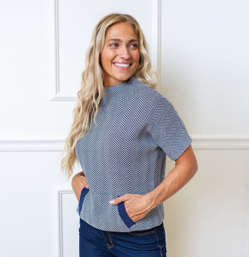 mock-neck-short-sleeve-sweater Sophia's StyleSweaters-1