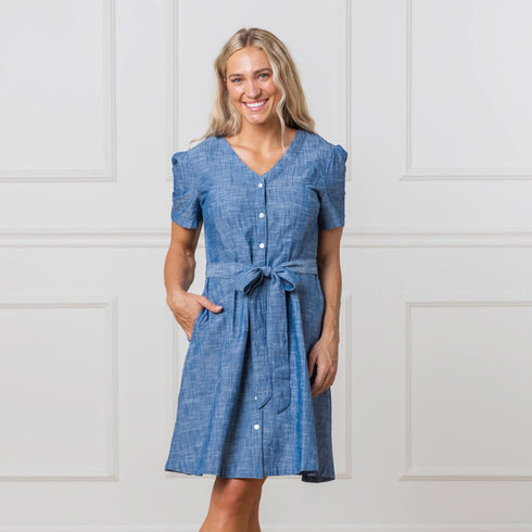 organic-button-front-chambray-dress Sophia's StyleDresses-1
