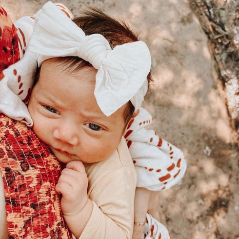 knot-white Baby Bling Bows clips headbands - Sophia's Style-