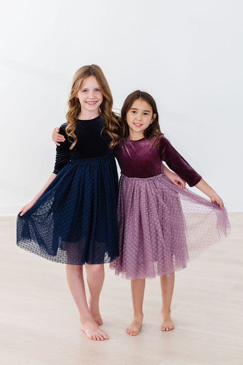 light-navy-velvet-tutu-dress Mila &  Rose - Sophia's Style--3T--4