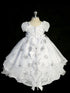 Girls White Off Shoulder Sweetheart Neckline Bodice Split Skirt Maria Christening Dress, Sizes 0-6