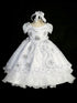 Girls White Off Shoulder Sweetheart Neckline Bodice Split Skirt Maria Christening Dress, Sizes 0-6