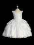Girls White Christening Gown with Embroidered Virgin Mary Design, Sizes 0-6
