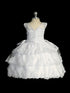 Girls White Christening Gown with Embroidered Virgin Mary Design, Sizes 0-6