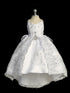 Girls Graceful White Virgin Mary Embroidered Christening Dress, Size 2
