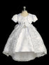 Girls Graceful White Virgin Mary Embroidered Christening Dress, Size 2