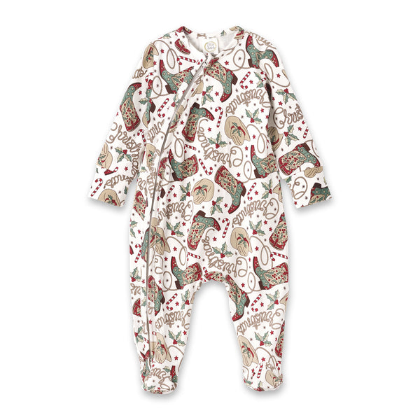 western-christmas-baby-bamboo-zipper-romper-cowboy-holiday Sophia's StyleBaby Unisex Clothes-1