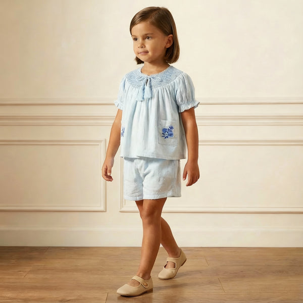 organic-smocked-top-shorts-set-light-blue-makemake-organics-sophias-styleSmocked Top & Shorts Set-1