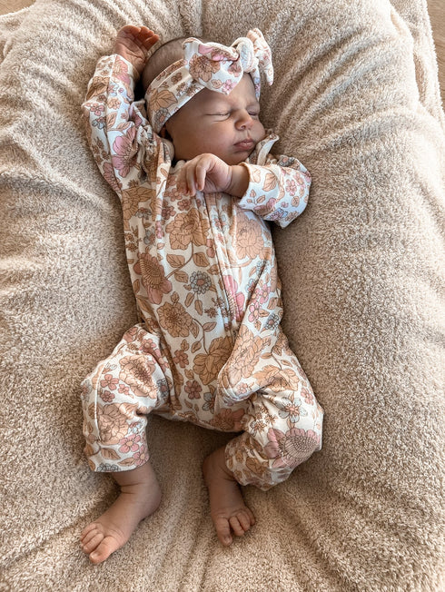 luna-luca-floral-jumpsuit-bow Luna and Luca Newborn Baby Clothes