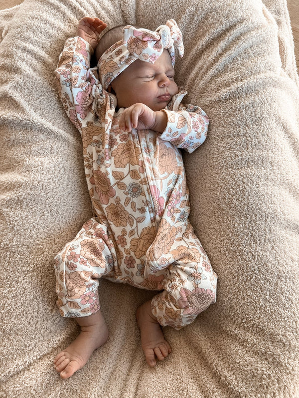 luna-luca-floral-jumpsuit-bow Luna and Luca Newborn Baby Clothes