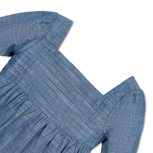 organic-ruched-chambray-dress Hope & Henry - Sophia's Style-6