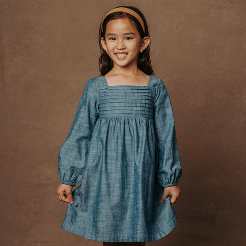 organic-ruched-chambray-dress-baby Hope & Henry - Sophia's Style-3