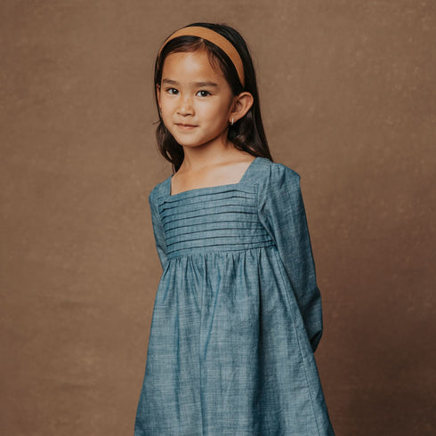 organic-ruched-chambray-dress Hope & Henry - Sophia's Style-3