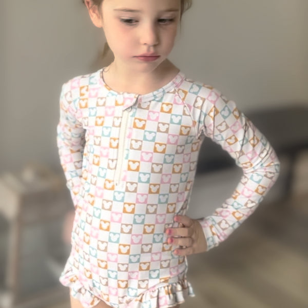 checkered-magic-long-sleeve-swimsuit-Sweet P Baby Co. at Sophia's Style-1