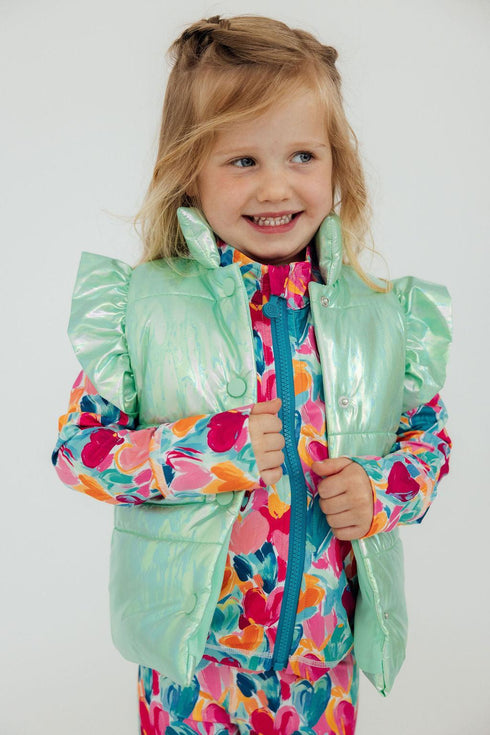 mint-iridescent-puffer-vest Mila & Rose - Sophia's StylePuffer Vest-1