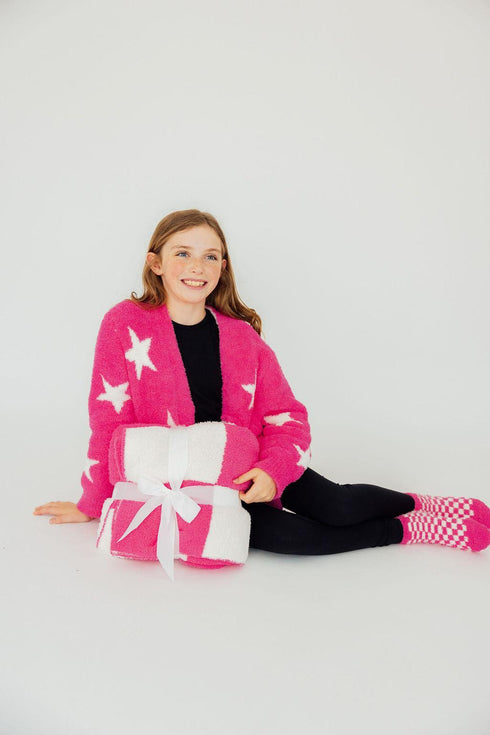 bright-pink-checker-bow-cozy-blanket Mila & Rose - Sophia's Style-3