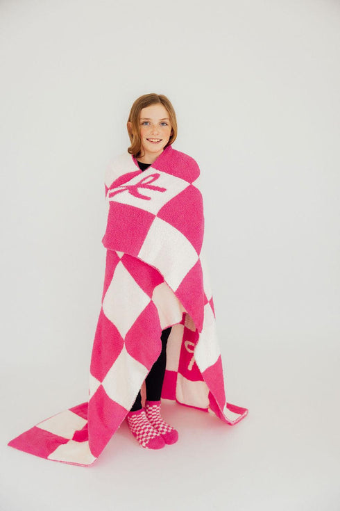 bright-pink-checker-bow-cozy-blanket Mila & Rose - Sophia's Style-4
