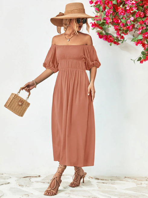 off-shoulder-puff-sleeve-smocked-maxi-dress-OhSoStyled-Sophia's-Style-10