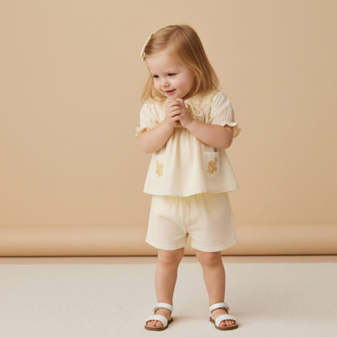 organic-smocked-top-shorts-set-butter-yellow-makemake-organics-sophias-styleSmocked Top & Shorts Set-1