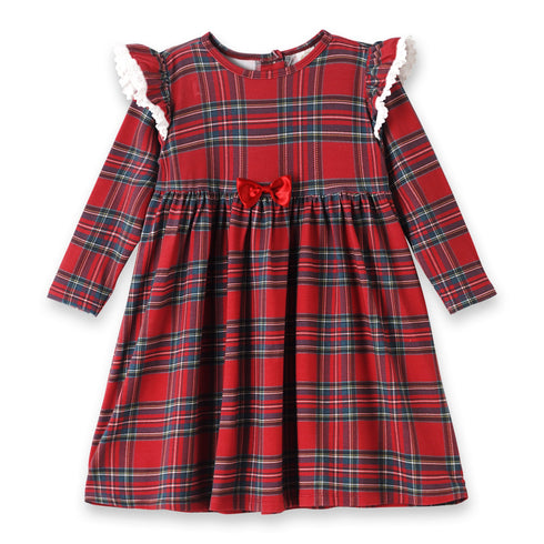 christmas-bamboo-holiday-dress-classic-red-tartan-plaid Sophia's StyleBaby Girl Dress-1