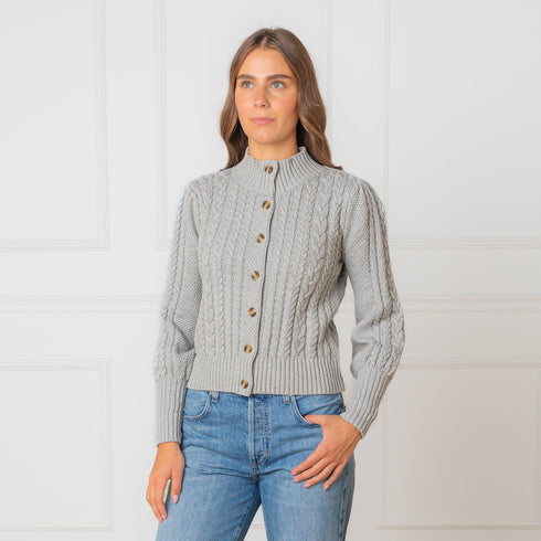 organic-mock-neck-cable-cardigan Sophia's StyleSweaters-1