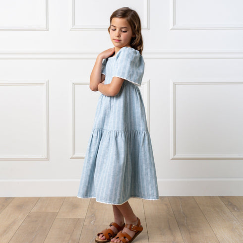 flounce-sleeve-tiered-linen-dress Hope & Henry - Sophia's Style-2