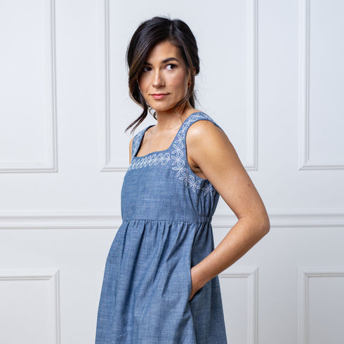 organic-chambray-dress-with-embroidery Sophia's Style-2
