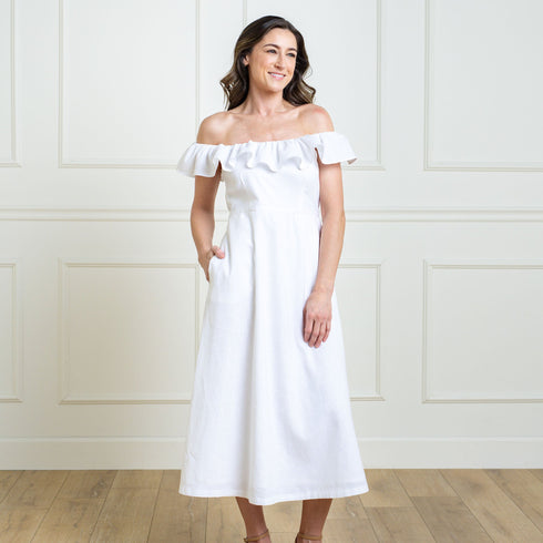 linen-ruffle-collar-dress-2 Sophia's Style-3