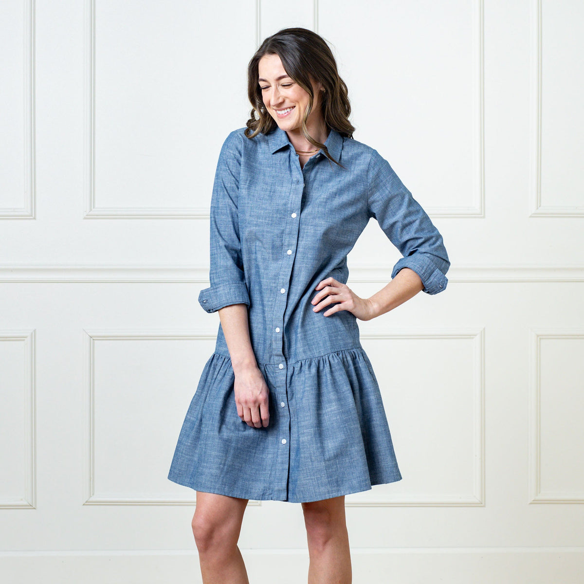 Organic Drop Waist Shirt Dress at Sophia's Style – SophiasStyle.com