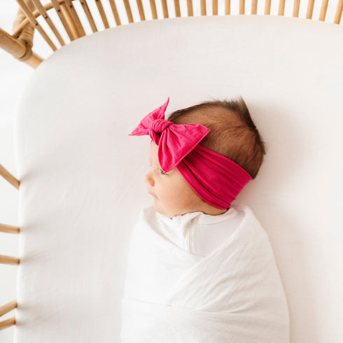 knot-hot-pink Baby Bling Bows clips headbands - Sophia's Style-