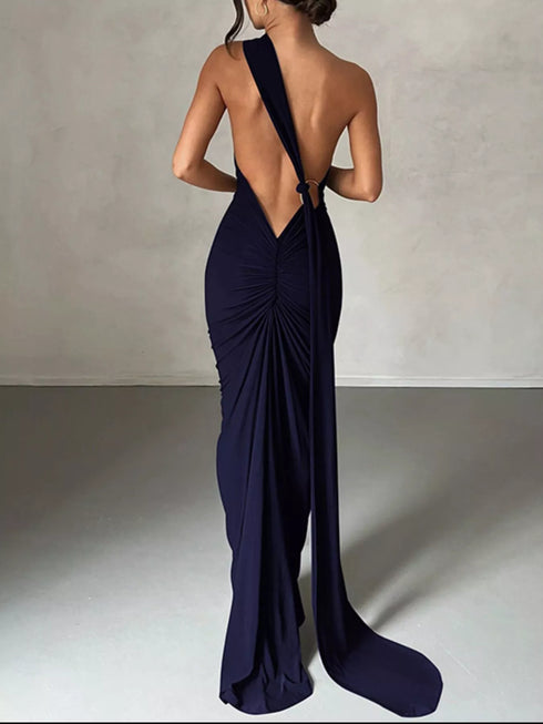 backless-one-shoulder-ruched-bodycon-maxi-dress-OhSoStyled-Sophia's-Style-28