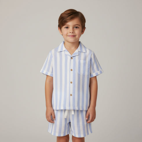 organic-shirt-shorts-set-blue-stripes-makemake-organics-sophias-styleShirt & Shorts Set-1