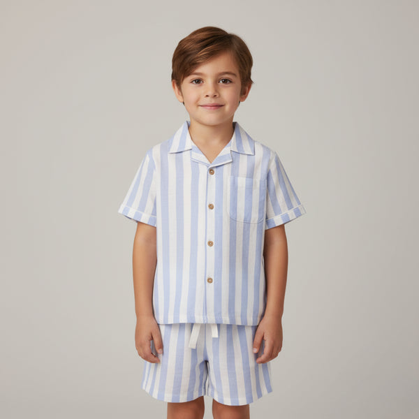 organic-shirt-shorts-set-blue-stripes-makemake-organics-sophias-styleShirt & Shorts Set-1