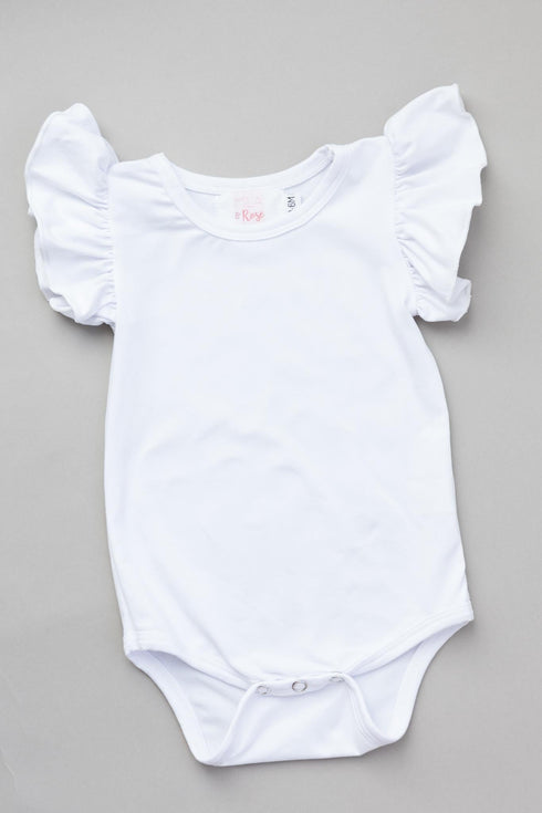 white-s-s-flutter-bodysuit Mila & Rose - Sophia's Style-White S/S Flutter Bodysuit-0-3M--1