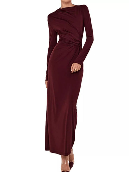 ruched-long-sleeve-bodycon-maxi-dress-OhSoStyled-Sophia's-Style-7