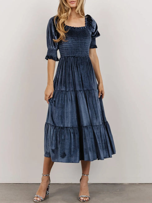 smocked-half-sleeve-tiered-midi-dress-OhSoStyled-Sophia's-Style-2