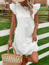 eyelet-round-neck-ruffled-cap-sleeve-dress OhSoStyled - Sophia's Style-1
