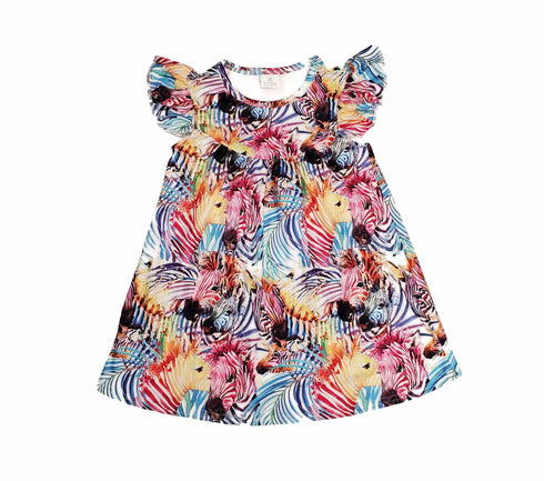 rainbow-zebra-milk-silk-flutter-dress Great Lakes kids - Sophia's Style-2