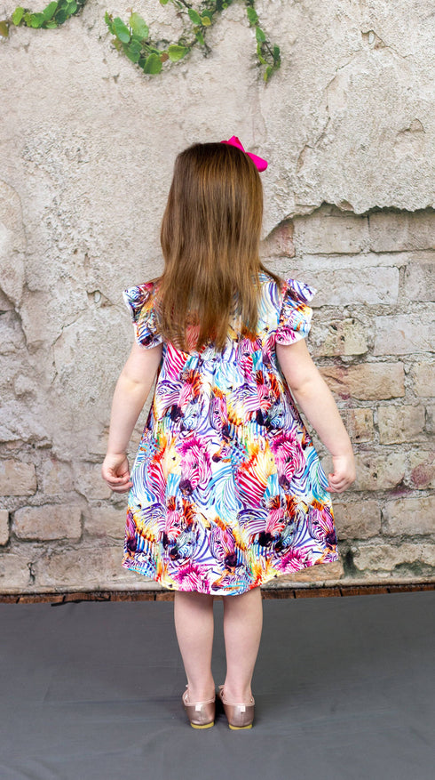 rainbow-zebra-milk-silk-flutter-dress Great Lakes kids - Sophia's Style-3