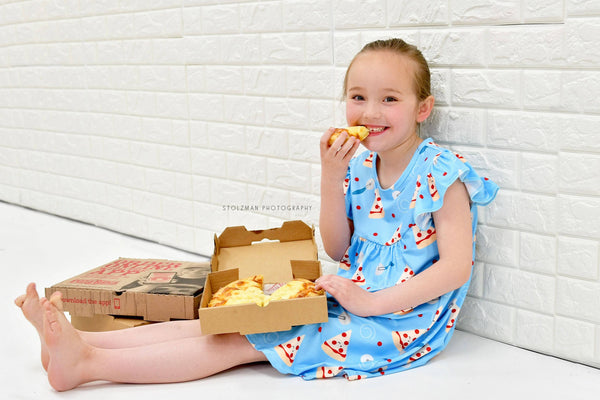 pizza-flutter-milk-silk-dress Great Lakes kids - Sophia's StyleFlutter Dress-1