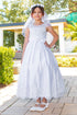 Girls White Illusion Top Embellished Skirt Communion Dress, Sizes 6-16