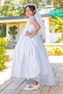 Girls White Illusion Top Embellished Skirt Communion Dress, Sizes 6-16