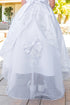 Girls White Illusion Top Embellished Skirt Communion Dress, Sizes 6-16
