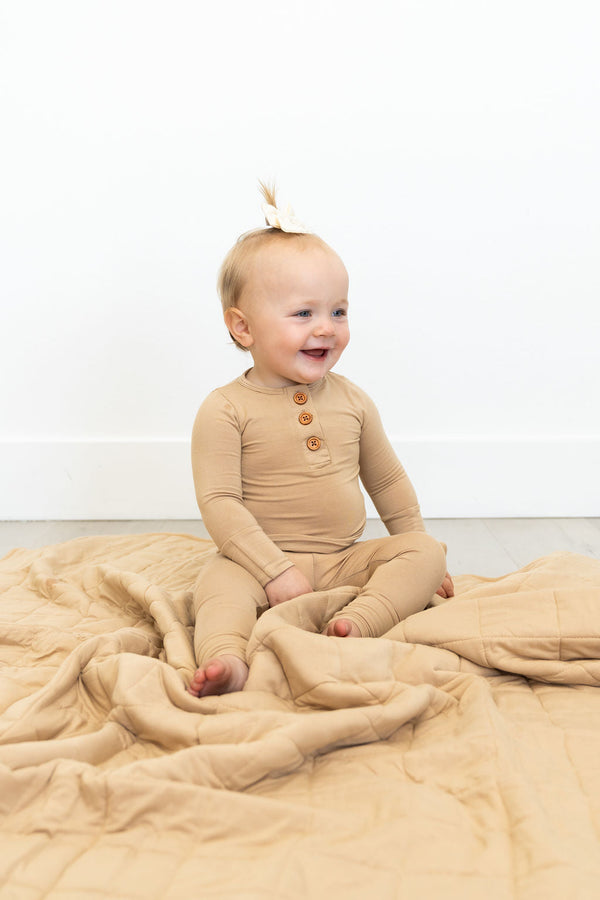 tan-infant-2-piece-bamboo-set Laree & Co - Sophia's StyleBaby Clothes-1