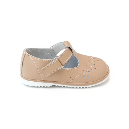 Zapatos de moda Mary Jane con diseño de ojales marrones para bebés y niñas, talla 1-7